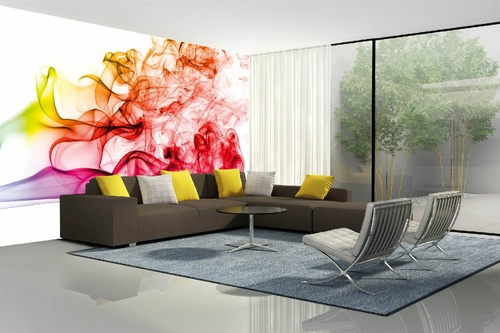Vlies Fototapete - Abstrakter farbiger Rauch 375 x 250 cm